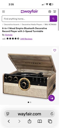 Vintage-Style Bluetooth Record Player / Turntable – Like New