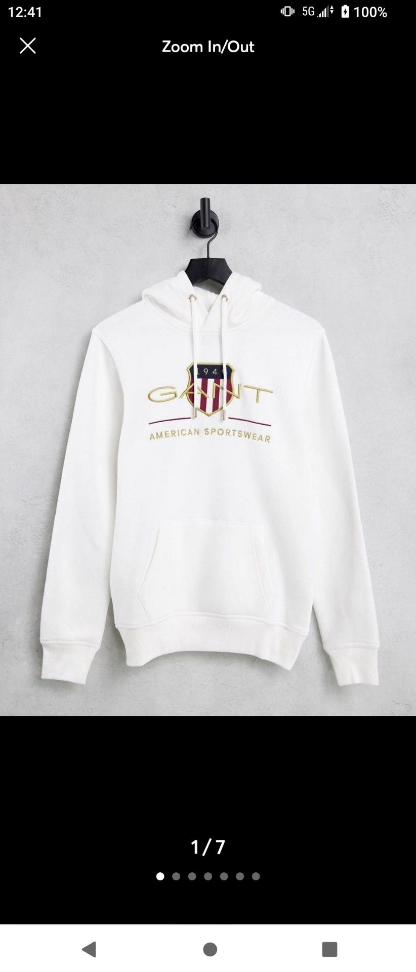 Gant archive shield logo hoodie White Size M