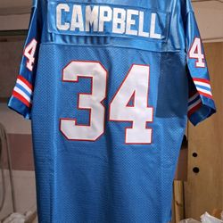 Houston Oilers Earl Campbell Jersey Sz Lg All Stitched 