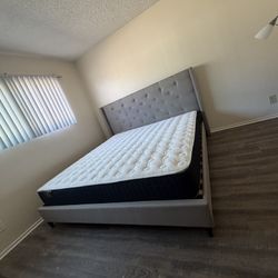New In Box King Bed Frame With Mattress (Read Description Below)