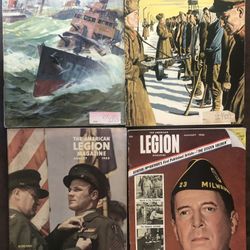 4 Rare Vintage The American Legion Magazine 1(contact info removed)-Great Advertisements-Photos-Stories-American Soldier History-GC