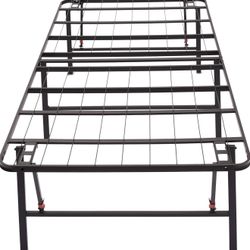 Foldable Twin Metal Platform Bed Frame + Headboard.