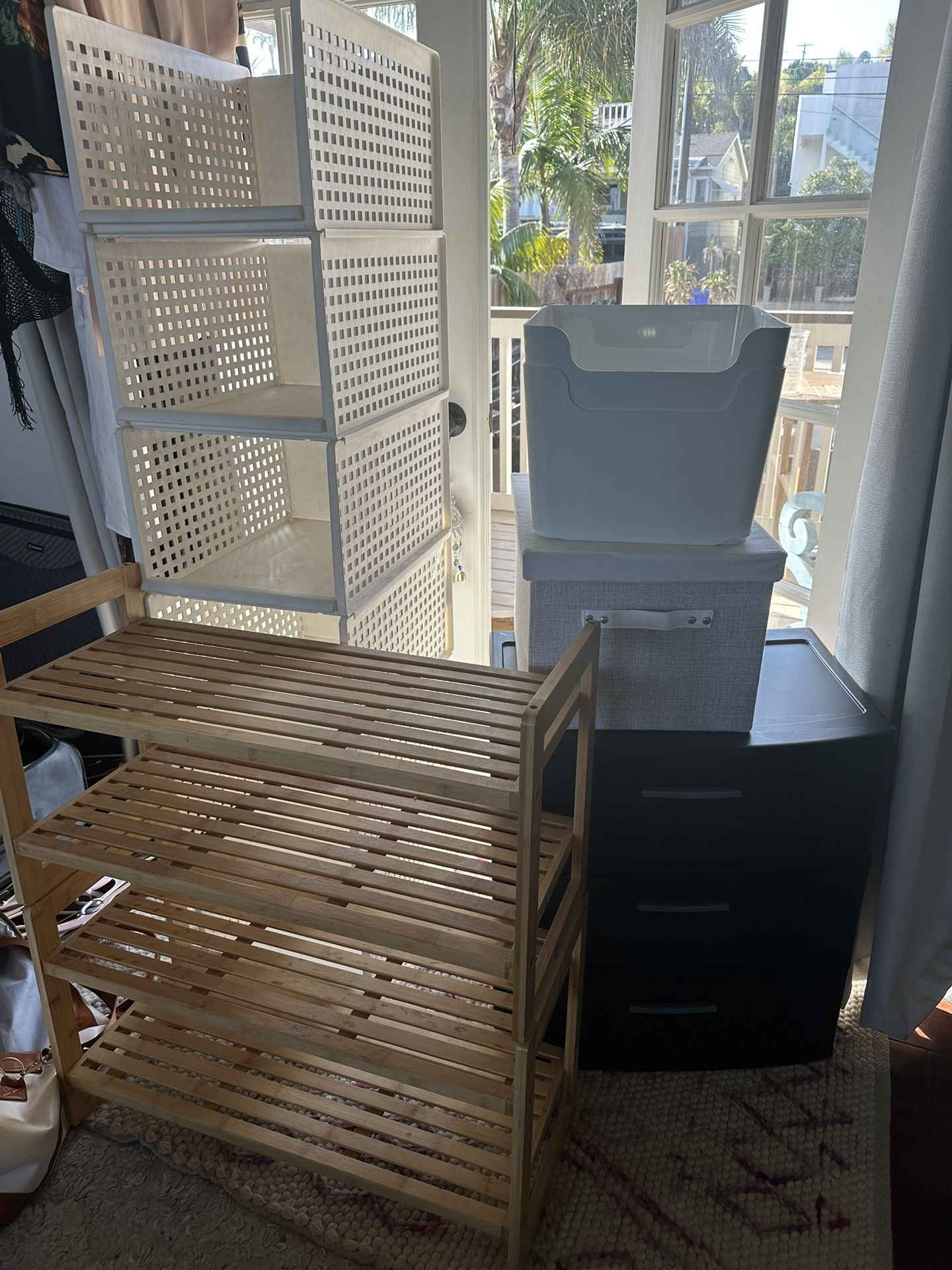Storage Bins, Shoe Rack, and Drawer Units – Move-Out Sale
