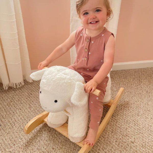 Lamb Critter Plush Nursery Rocker