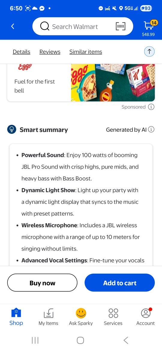 JBL PARTY ON THE GO SPEAKER