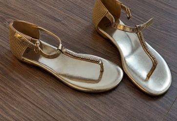 Stuart Weitzman Metallic Gold Dress Sandals