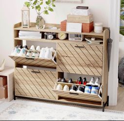 Entryway Shoe Cabinet with Flip Drawers new in box 📦