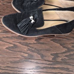 Sarto Franco Black Suede Tassal Shoes Women Size 9