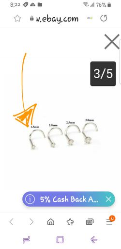 New - White Gold, Diamond Nose Ring