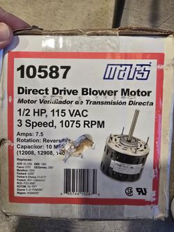 Blower Motor Direct Drive 1/2 HP 1075RPM