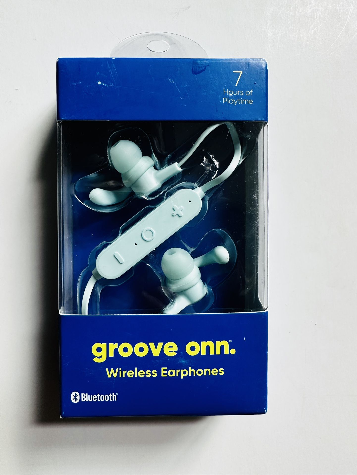 Groove Onn Wireless Headphones Waterproof Sport Hooks Earbuds LT Blue New Sealed