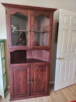 Corner wood Hutch / Cabinet