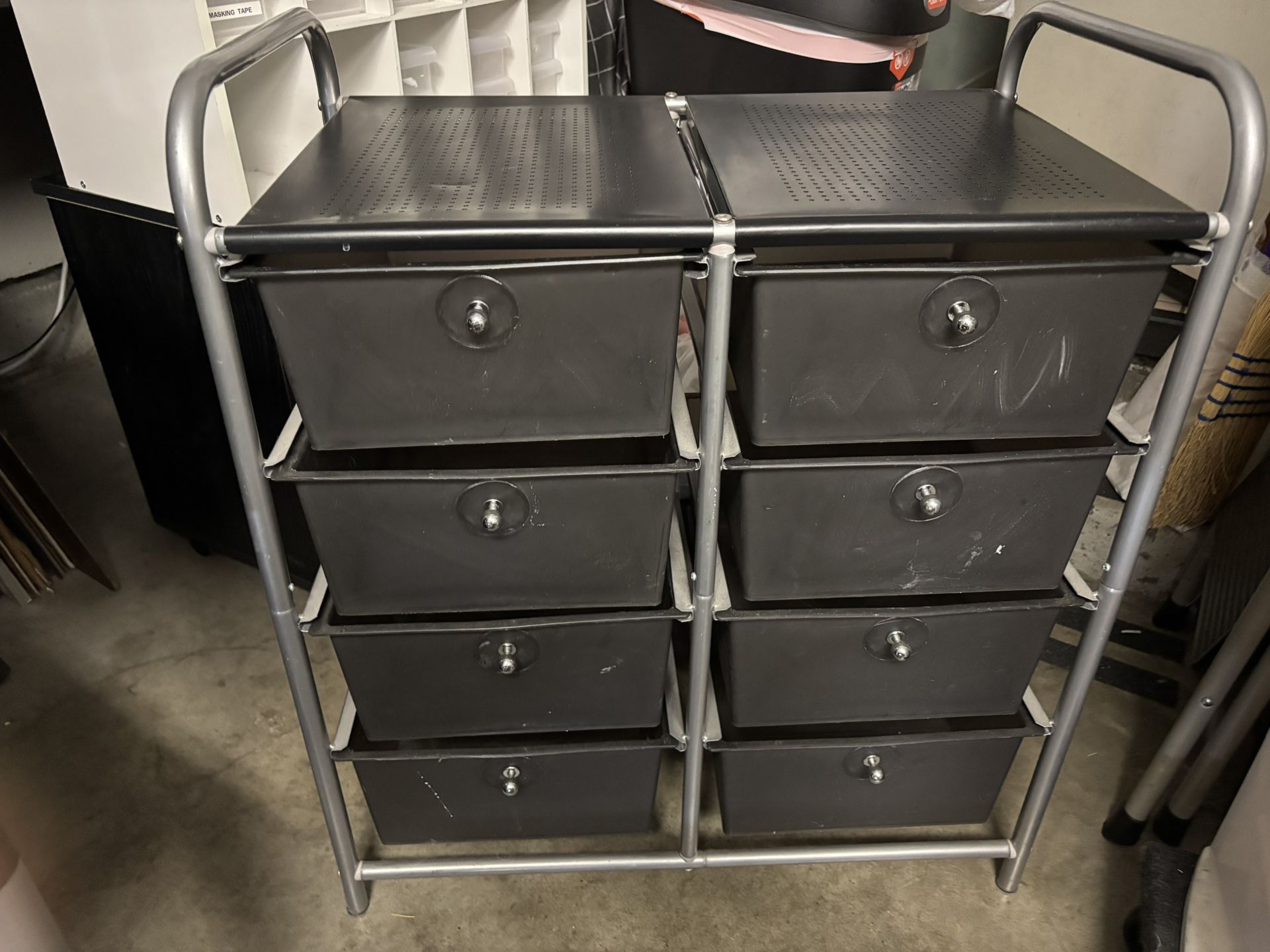 Storage Set Of 8 Drawers-Metal And Plastic