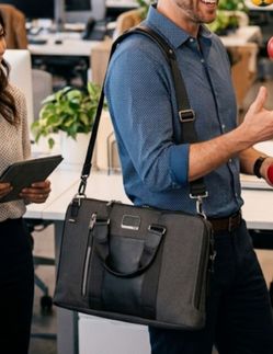 TUMI Alpha Bravo Aviano Slim Briefcase Grey Anthracite Laptop Bag 232390GT3
