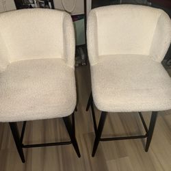 Modern Bouclé Counter Stools – Set of 2