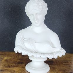 RRR RARE Vintage Parian White Porcelain,Bisque Woman Bust of Clytie