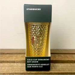 Starbucks - 2022 Holiday New Release - Gold Keychain