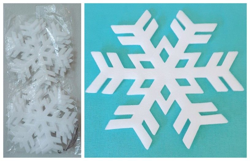NEW Nordic Foam White Snowflakes~ pack of 6