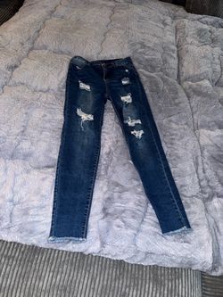Dark Wash Distressed Skinny Jeans