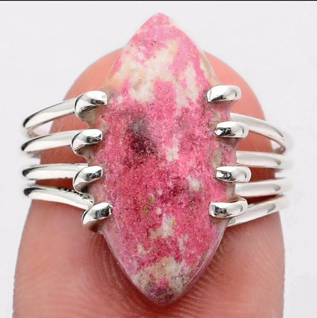Natural Pink Thulite - Norway 925 Ring