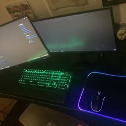 Whole Pc Setup, Two Monitors 27in