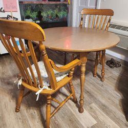 Wooden kitchen table nice and solid 