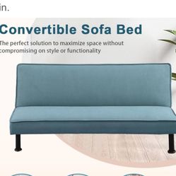Mlxgoie Convertible Futon Sofa Bed, Modern Sleeper Couch Sofabed, Reversible Recliner Sofa With 3 Adjustable Positions For Living Room, Studio, Apartm