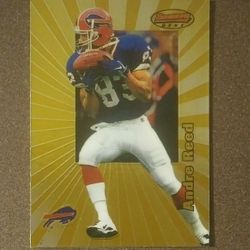 1998 Bowman's Best Andre Reed #13 Buffalo Bills Wide Receiver Gold Looking Topps Football Vintage Collectible Card NFL