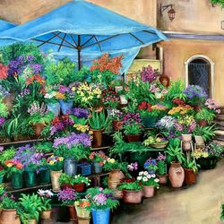 Giclee On Canvas 36x48” Taormina by Betty Lou Barry a magnificent flower art piece