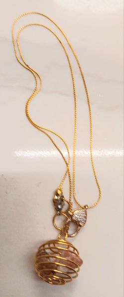 Handmade SPARKLY GOLD STONE NECKLACE