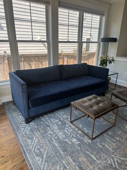 Mitchell Gold + Bob Williams Clifton 85” Navy Velvet Sofa | Handmade USA | MGBW