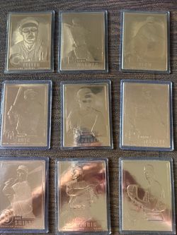 9 Danbury Mint Gold Plated Baseball Cards