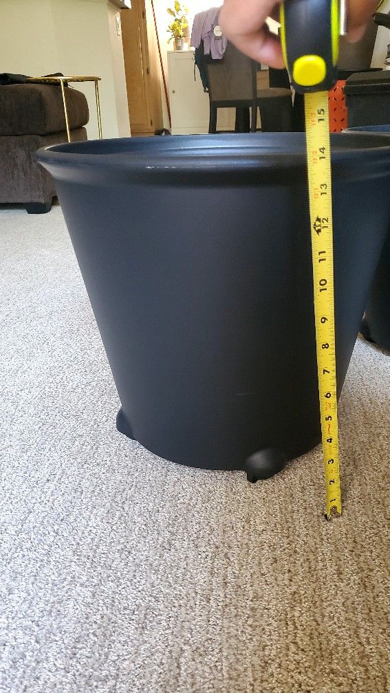 IKEA black Planter Pots on Wheels