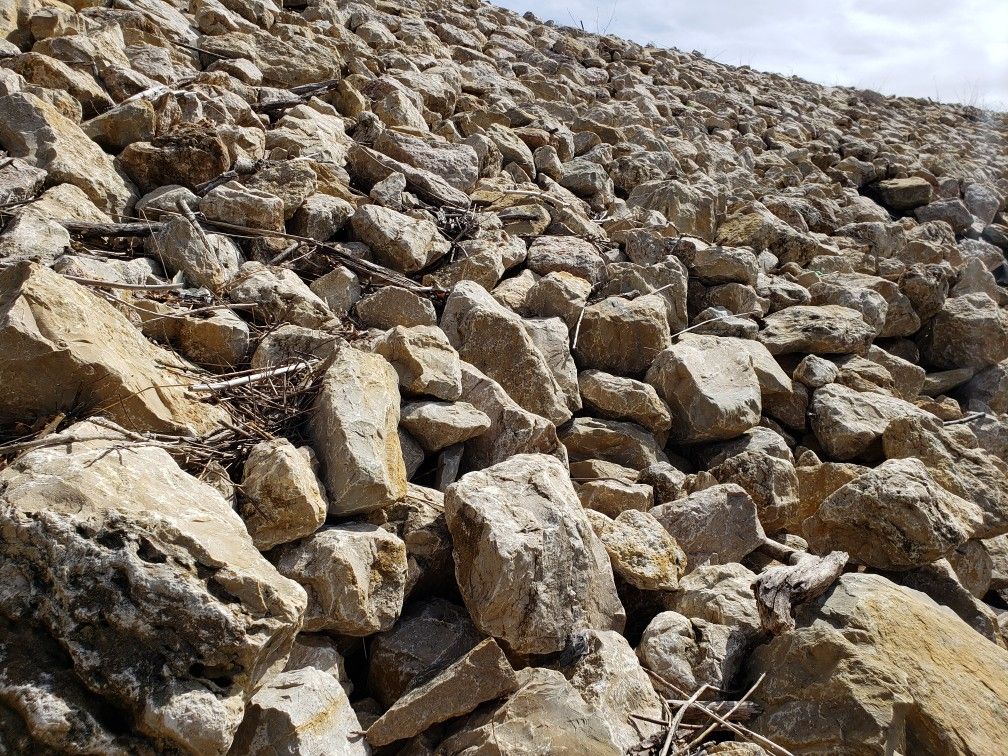 RipRap stone wall for erosion control dallas Fort Worth
