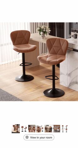 Caramel brown bar stools set