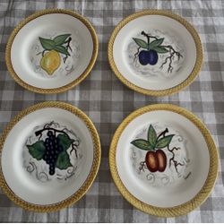 🔹💥Tuscan Kitchen Charm! Italian Hand-Painted Fruit Plates • Set of 💥🔹