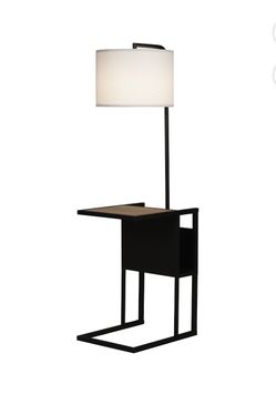 Better Homes & Gardens Brand Matte Black Floor Lamp with Magazine Rack