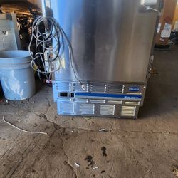 4' tall stainless steel Follett brand refrigerator