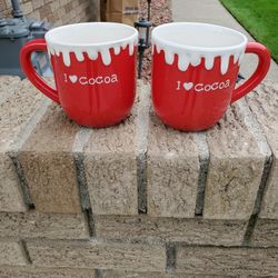 Two I LOVE COCOA mugs