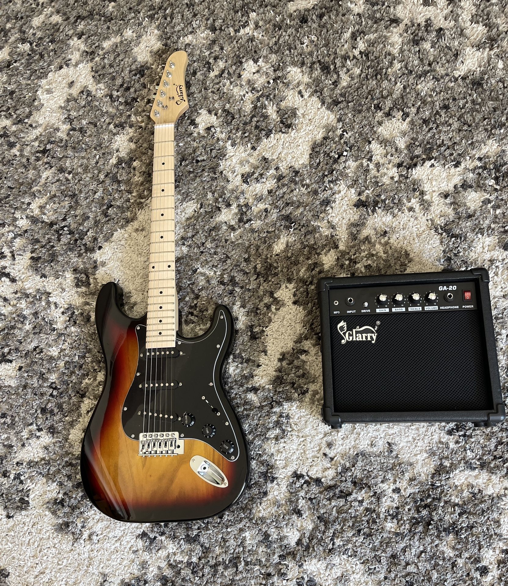GLARRY Full Size Electric Guitar for Music Lover Beginner with 20W Amp