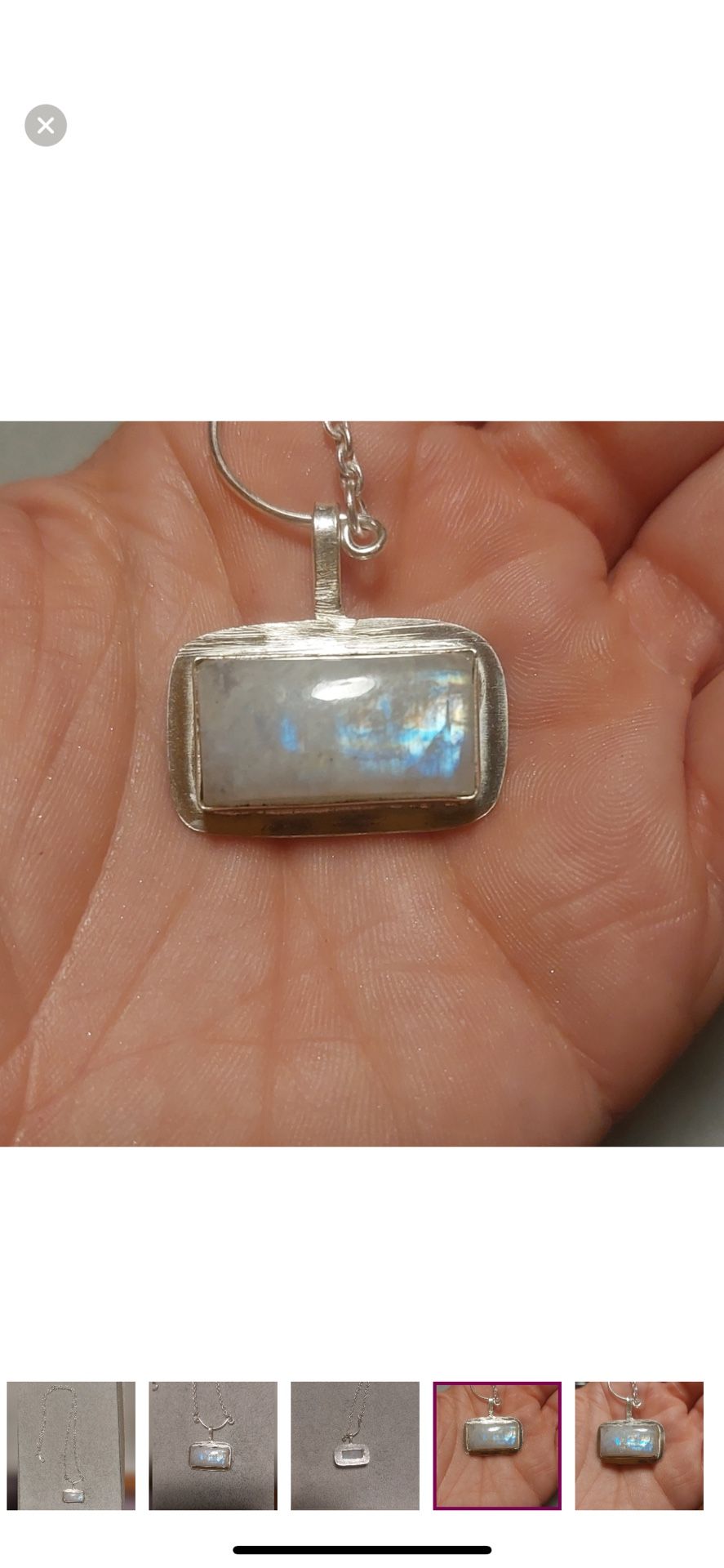 sterling silver rainbow moonstone pendant necklace 