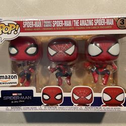Spiderman Funko Pop 3 Pack *MINT* Amazon Exclusive Marvel Spiderman No Way Home 3pk Spider-Man Avengers Spidey Peter Parker