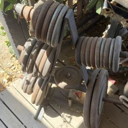 Weathered Weights, 2 Iron A/Frame Iron 2Tier Rack 6 Ft Long