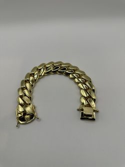14k Gold Plated 22mm 8.5” 200+ Gram Handmade Miami Cuban Link