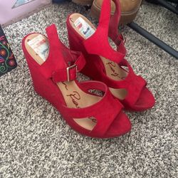 Women’s Red Wedges 7m 