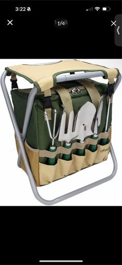 Yodo 7 Piece Garden Tool Set for Men and Women, Heavy Duty Foldable Tote Bag and Stainless Steel