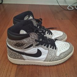 Jordan 1 High White Cement Beaters Size 8.5