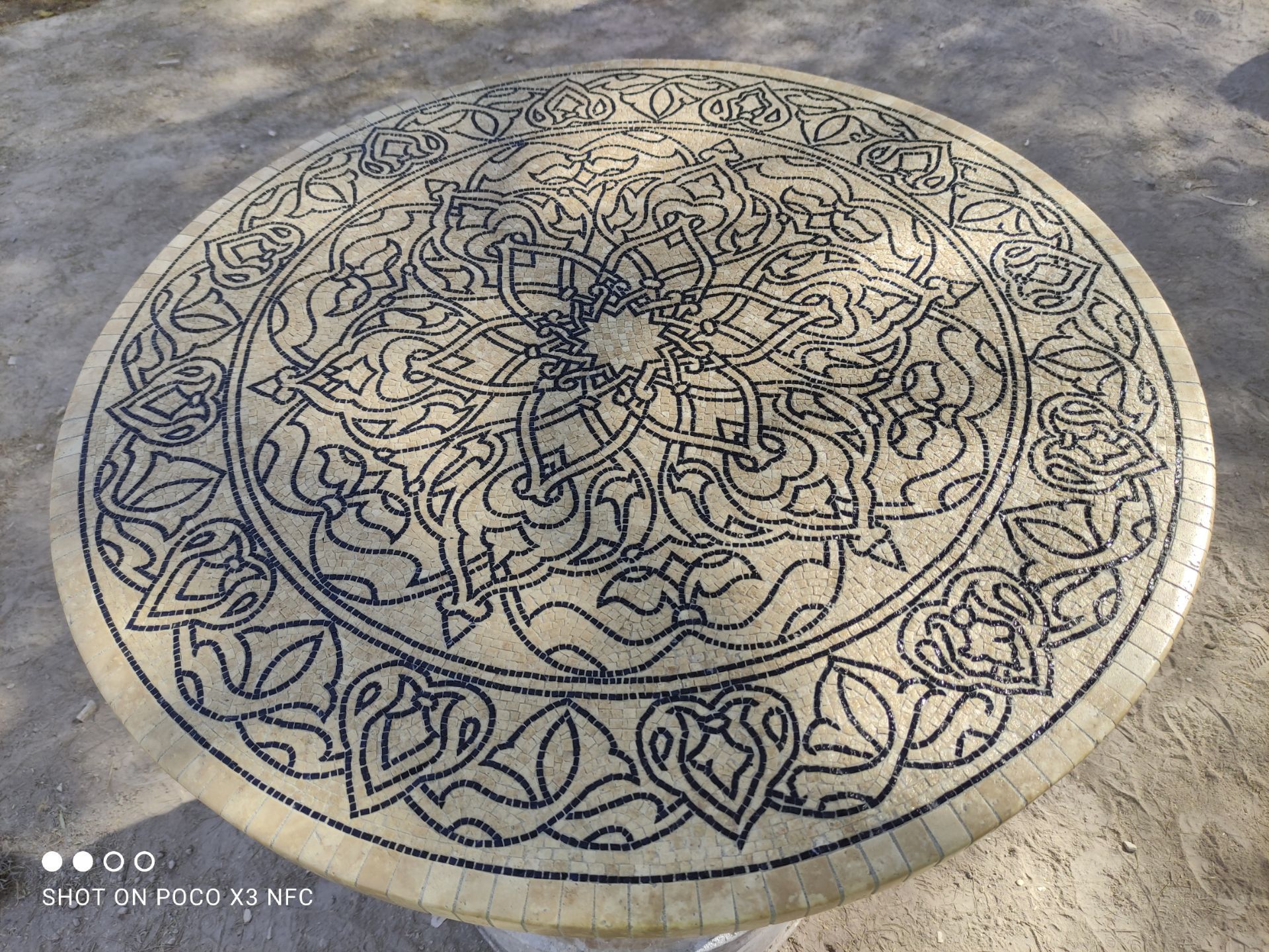 Lazy susan 31" marble or table top, Roman Mosaic,