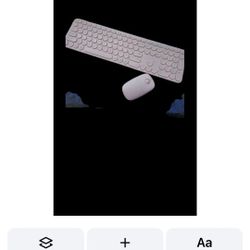 Wireless Bluetooth Key Board & Mouse Pink
