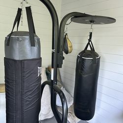 PUNCHING BAG WITH STAND AND SPEED BAG